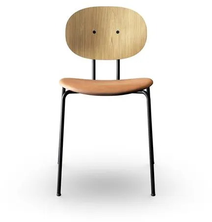 Sibast Furniture Piet Hein Spisebordsstol Sort I Egetræ og Cognac Læder