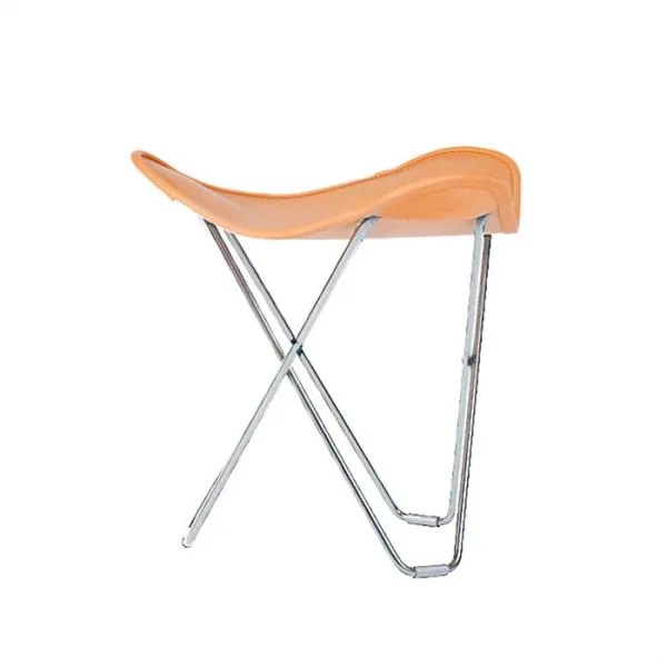 Cuero Pampa Flying Goose Taburet - Krom stel